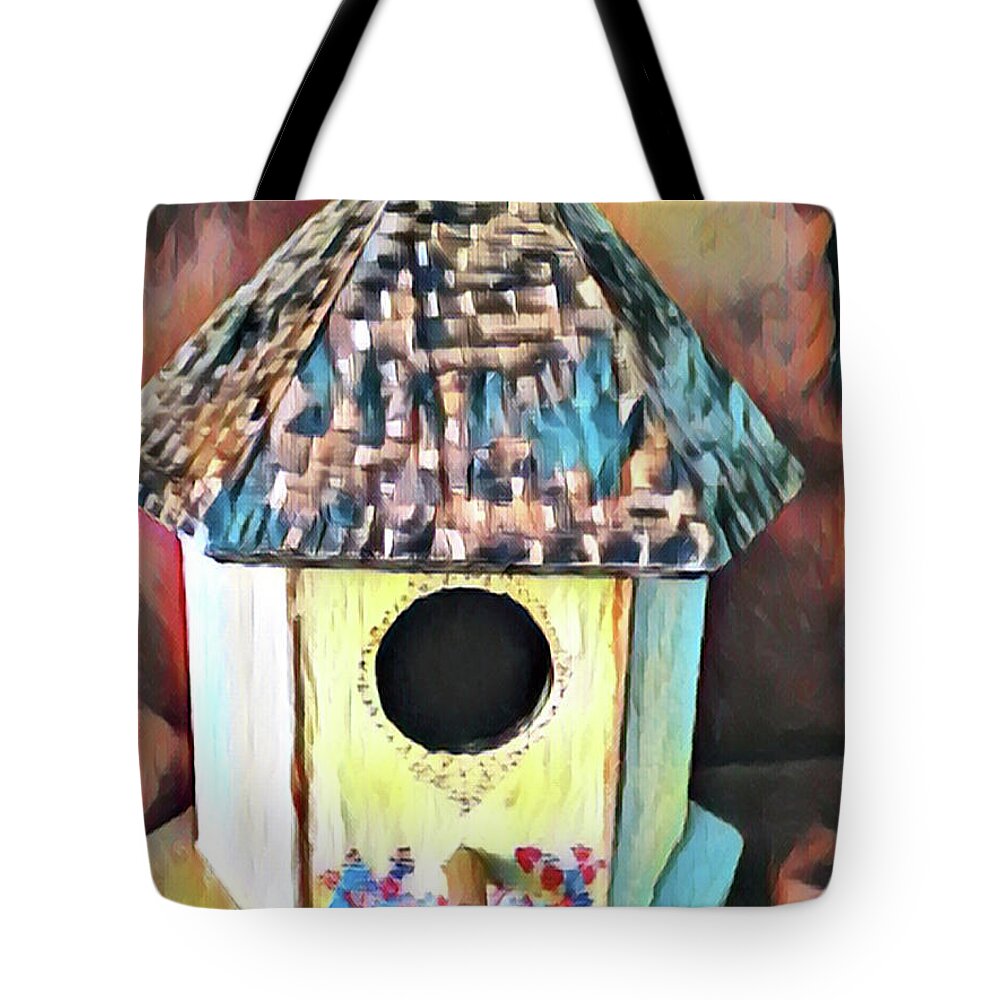  Tote Bag featuring the digital art Bird House by Christina Knight