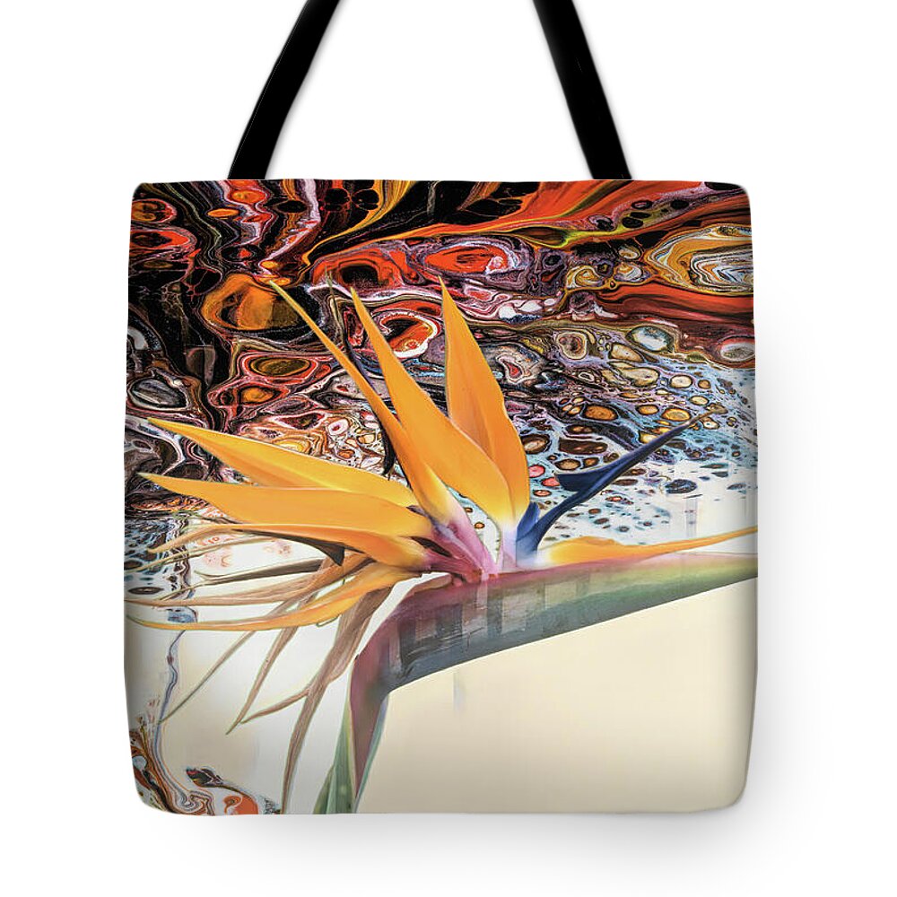 Hawaniian Tote Bag featuring the photograph Bird of Paradise Abstract by Diana Mary Sharpton