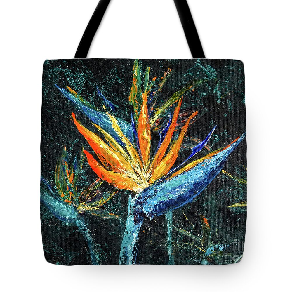 Bird Of Paradise Tote Bag featuring the painting Bird of Paradise by Zan Savage