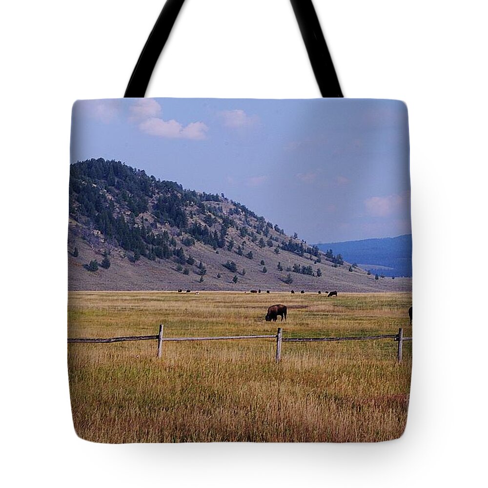 Bison Tote Bag featuring the photograph Bisons of Yellowstone by Randy Pollard
