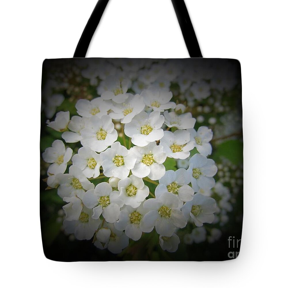 Black Tote Bag featuring the photograph Black and White Flower Bundle by Delynn Addams