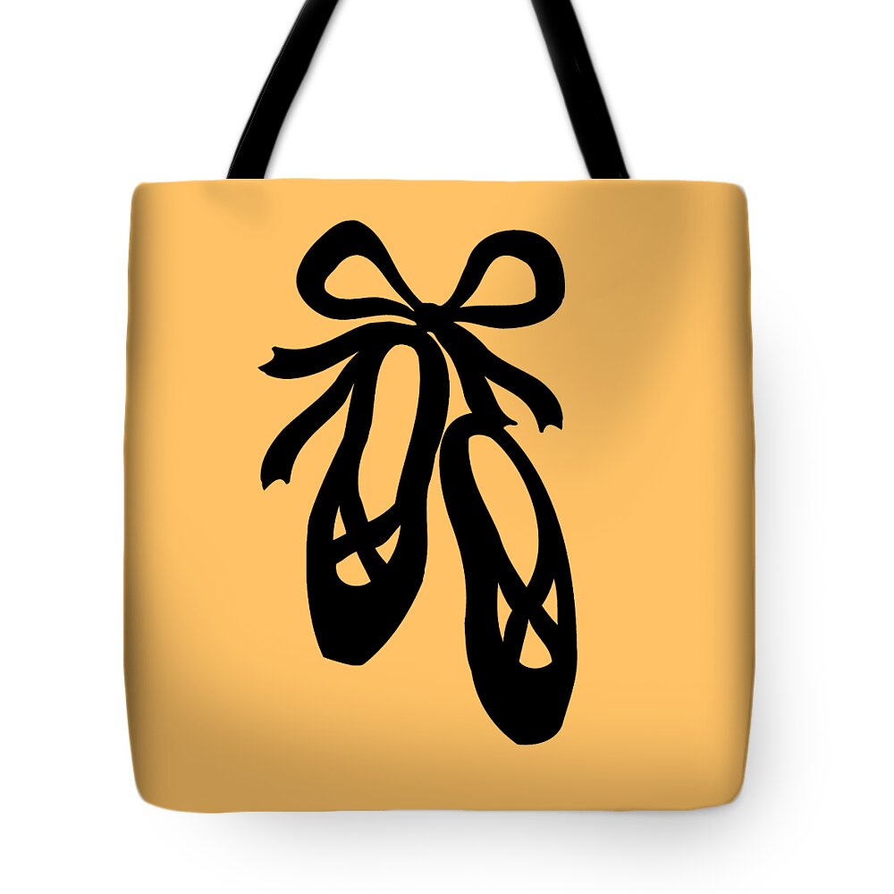 Ballet Tote Bag featuring the painting Black Ballet Slippers Dance Of Magic by Irina Sztukowski