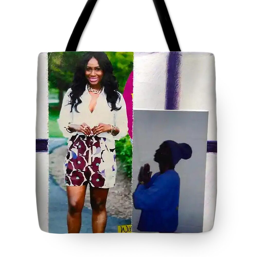 Black Art Tote Bag featuring the drawing Black Love Matters Poster by C-Note