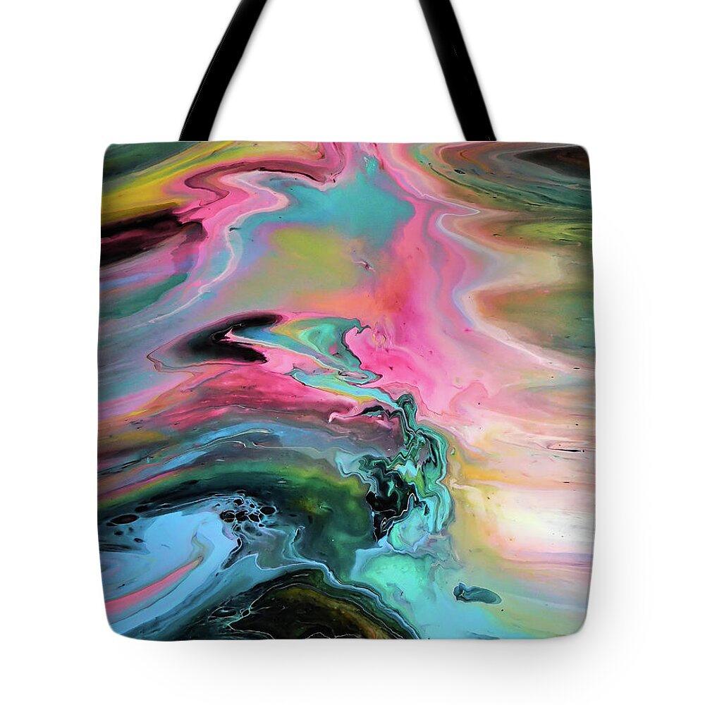 Abstract Art Tote Bag featuring the painting Blackout En-lighten by Gena Herro
