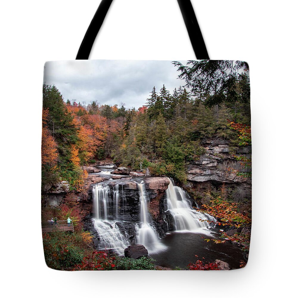 Waterfall Tote Bag featuring the photograph Blackwater Falls Long Exposure 2 by Matt Sexton