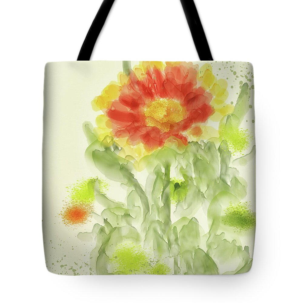 Flower Tote Bag featuring the digital art Blanket Flower by Lois Bryan