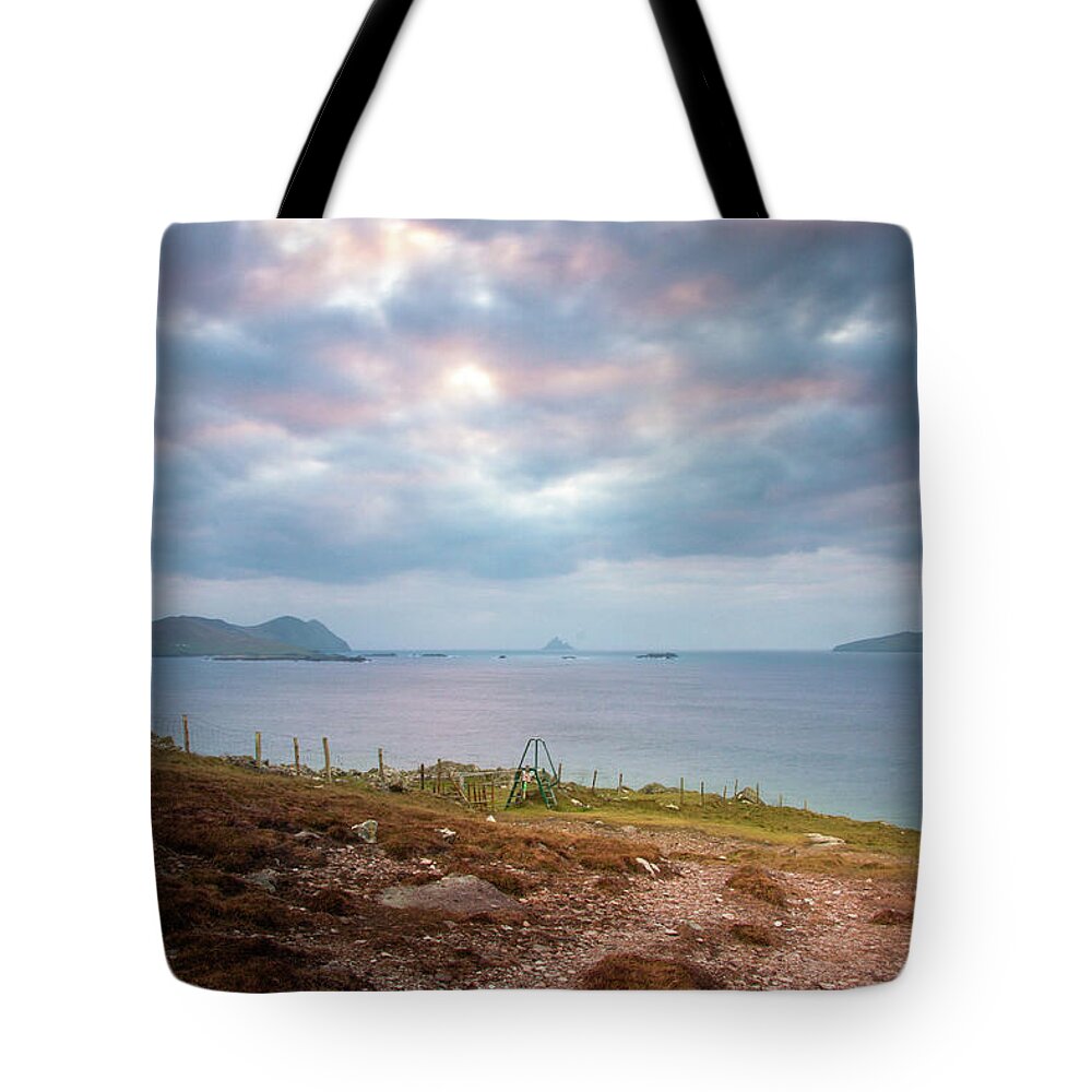 Coast Tote Bag featuring the photograph Blaskets in the Glow by Mark Callanan