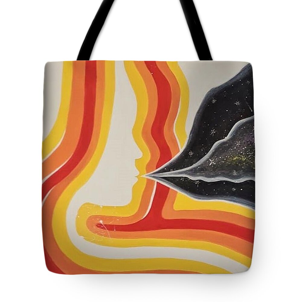 Smoke Tote Bag featuring the painting Blaze by April Reilly