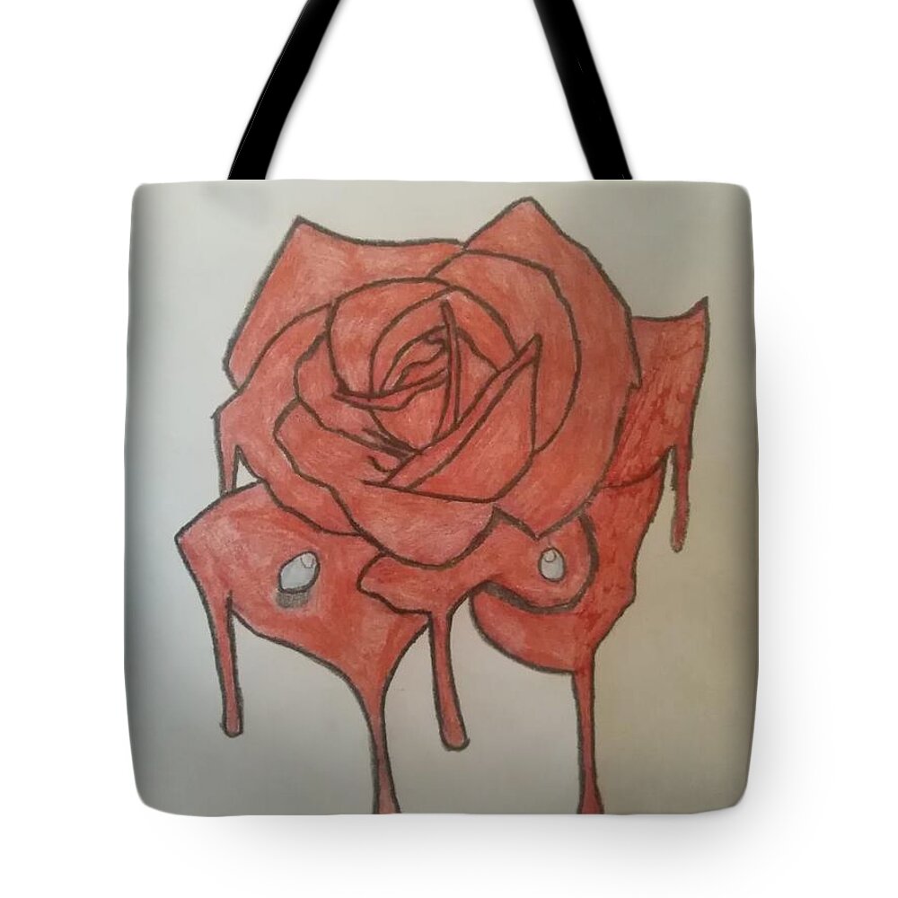 Bleeding rose tattoo design Tote Bag by Bobby - Pixels
