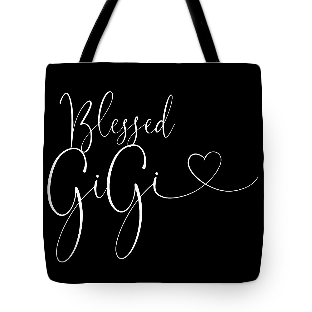Terry D Photography Tote Bag featuring the photograph Blessed Gigi White Letters Square by Terry DeLuco