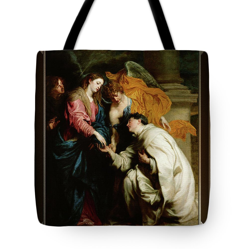 Blessed Joseph Hermann Tote Bag featuring the painting Blessed Joseph Hermann by Anthony van Dyck by Rolando Burbon