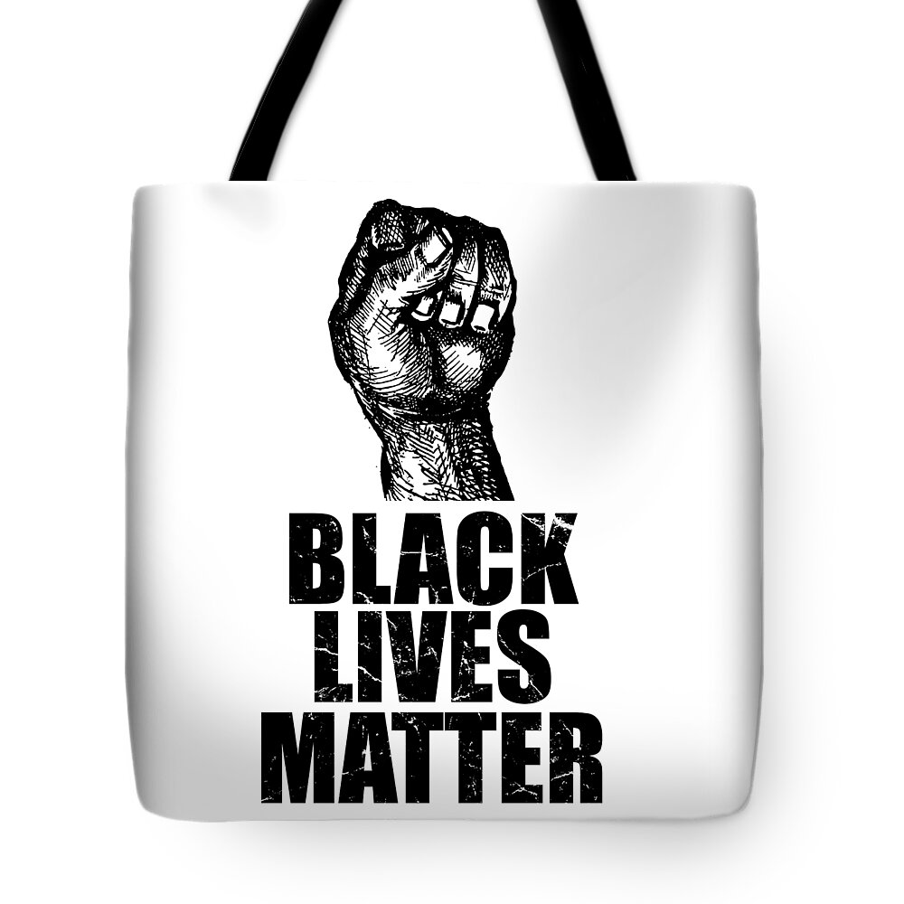 Cool Tote Bag featuring the digital art BLM Black Lives Matter by Flippin Sweet Gear
