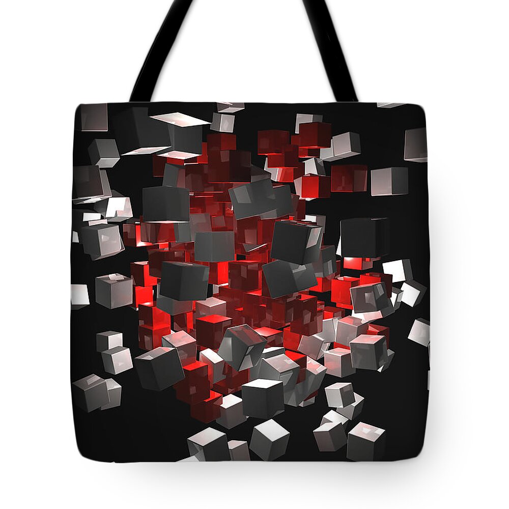 3d Tote Bag featuring the painting Block-Out by Williem McWhorter