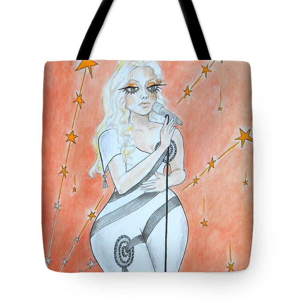 Blond Tote Bag featuring the painting Blond Bombshell No. 1 by Jayne Somogy