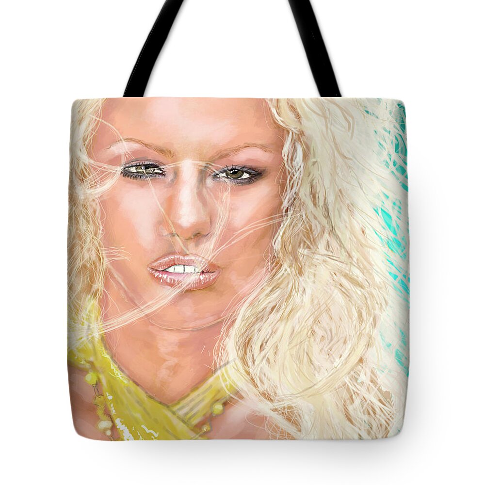 Digital Oils In Corel Painter 2017 Tote Bag featuring the digital art Blonde Ambition by Rob Hartman