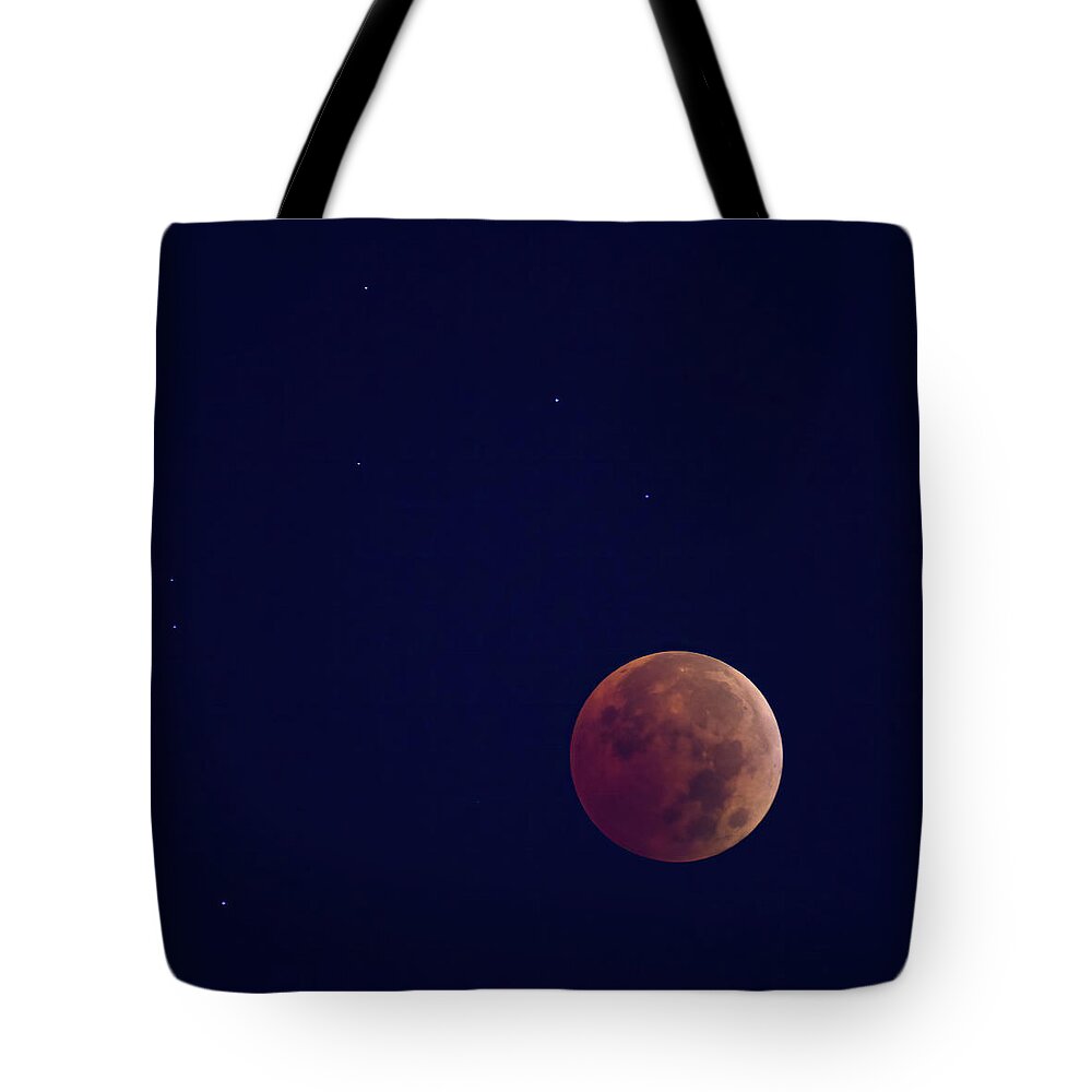Moon Tote Bag featuring the photograph Blood Moon at Totality by Flinn Hackett