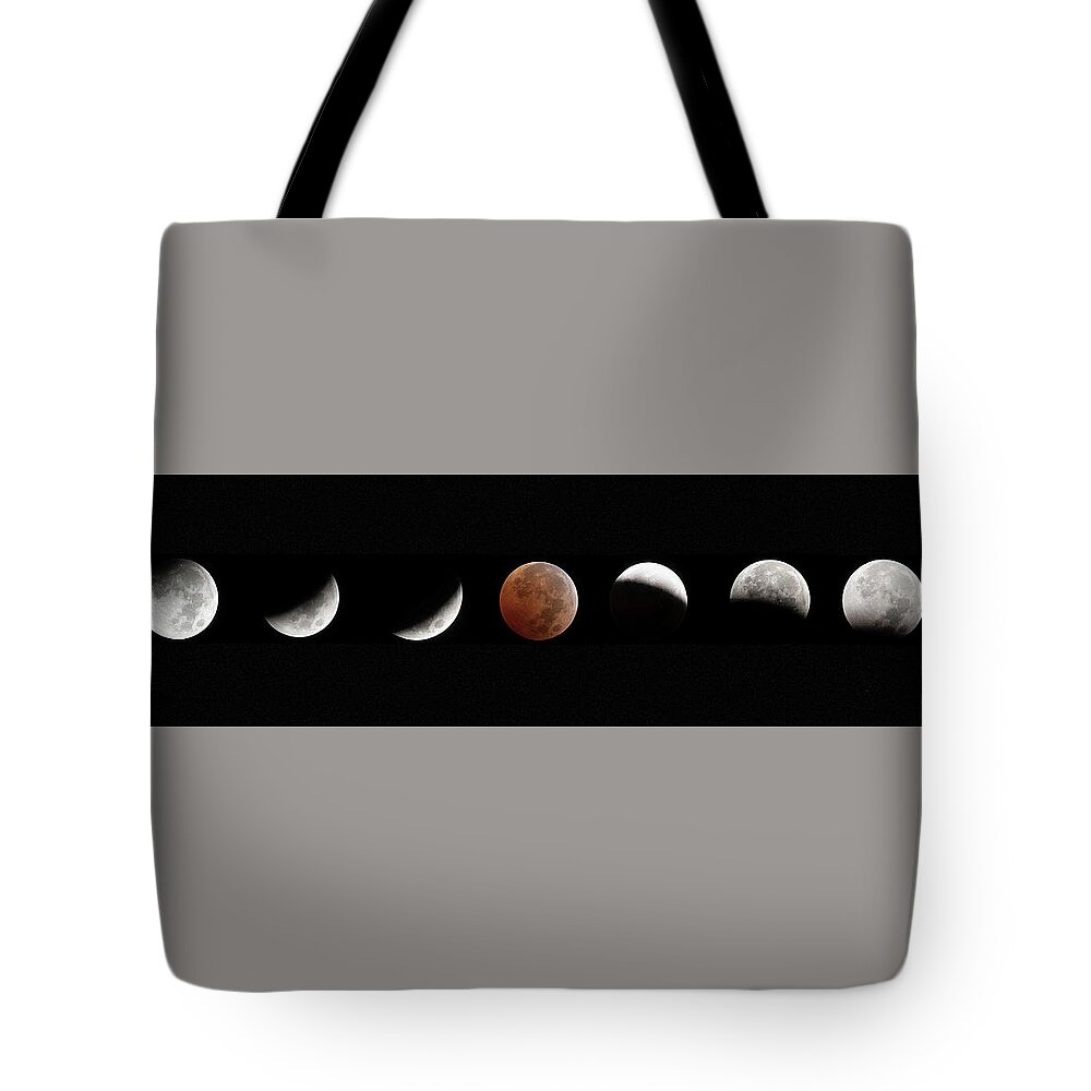 Eclipse Tote Bag featuring the photograph Blood moon eclipse November 8 2022 by Nicole Zenhausern