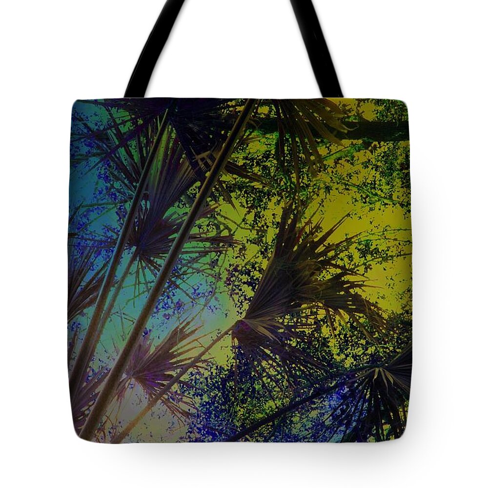 Palm Tote Bag featuring the photograph Blu by Carolyn Stagger Cokley