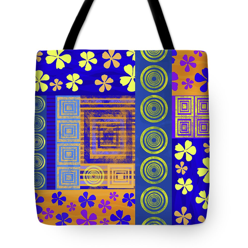 Abstract Silhouette Mixed Media Tote Bags