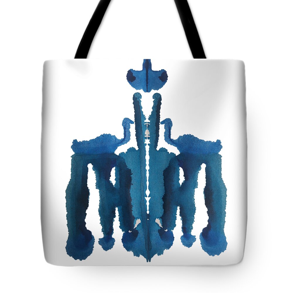 Abstract Tote Bag featuring the painting Blue Bird Cage by Stephenie Zagorski