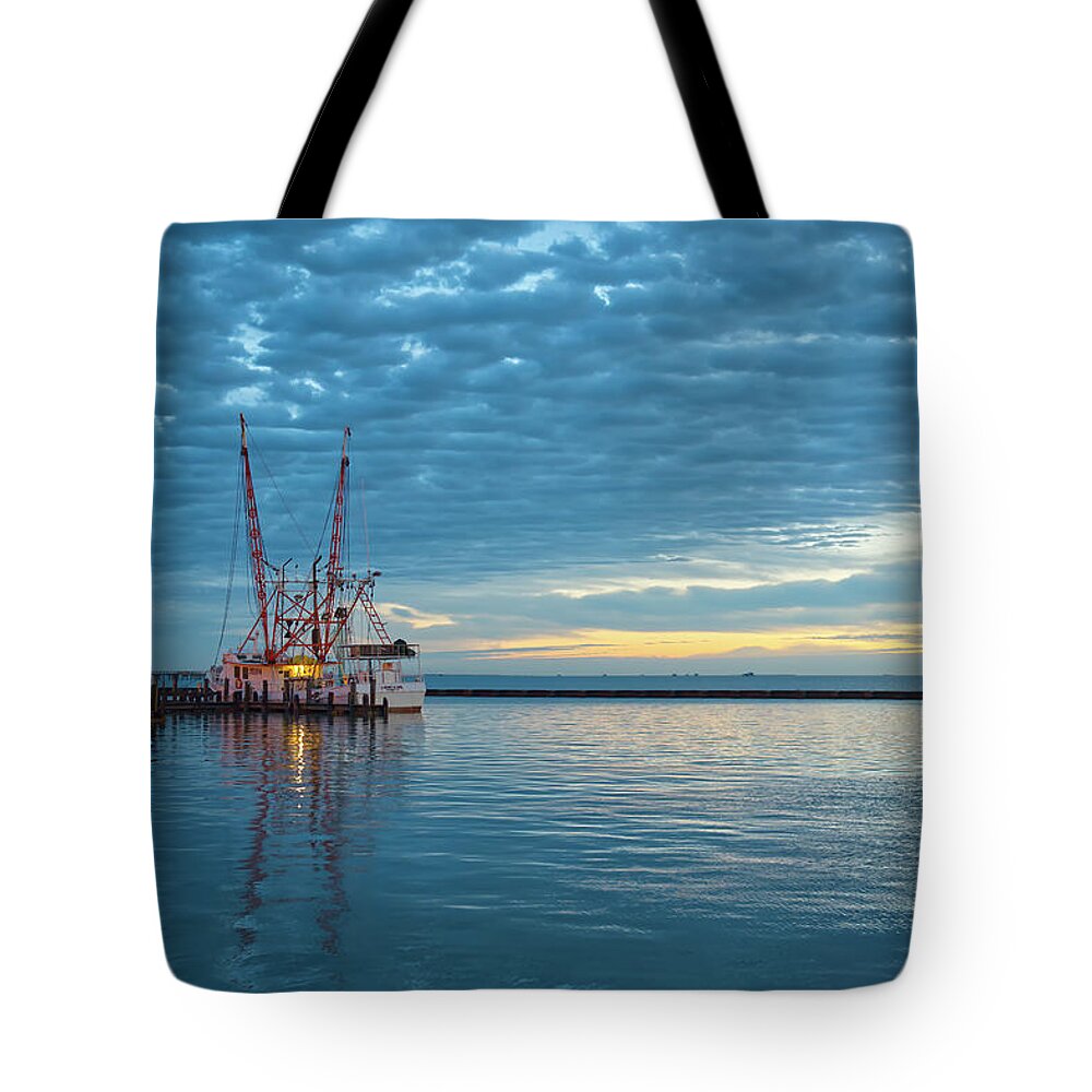Shrimp Boats Tote Bag featuring the photograph Blue Dawn by Ty Husak