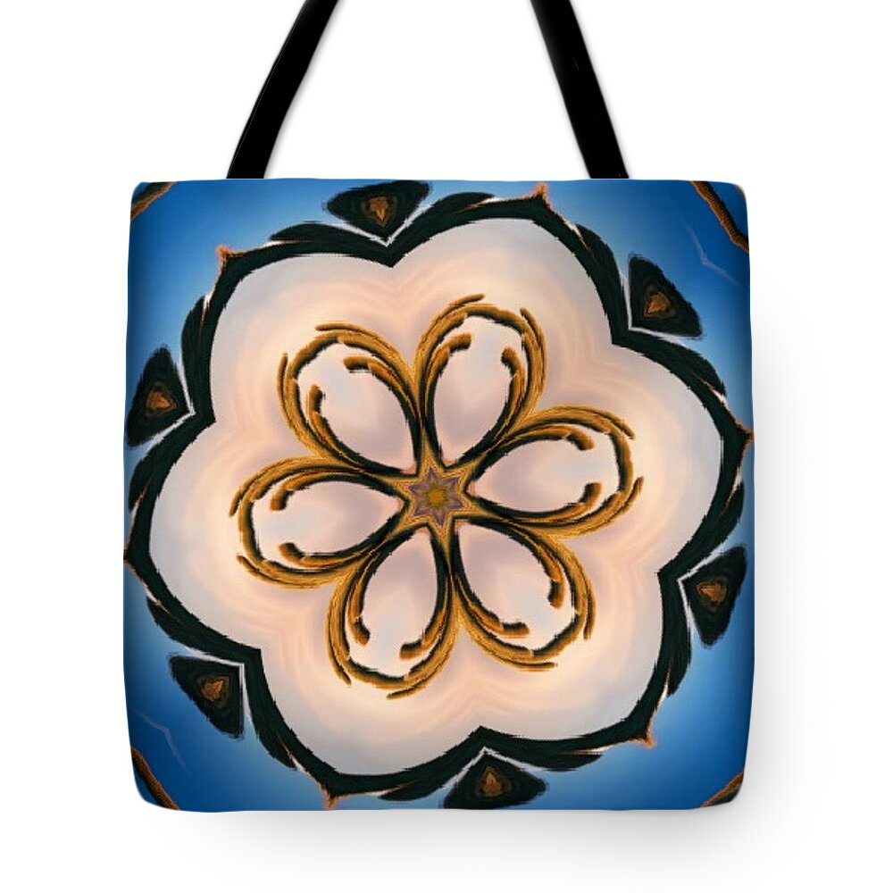 Blue Tote Bag featuring the digital art Blue Eye Sky by Designs By L
