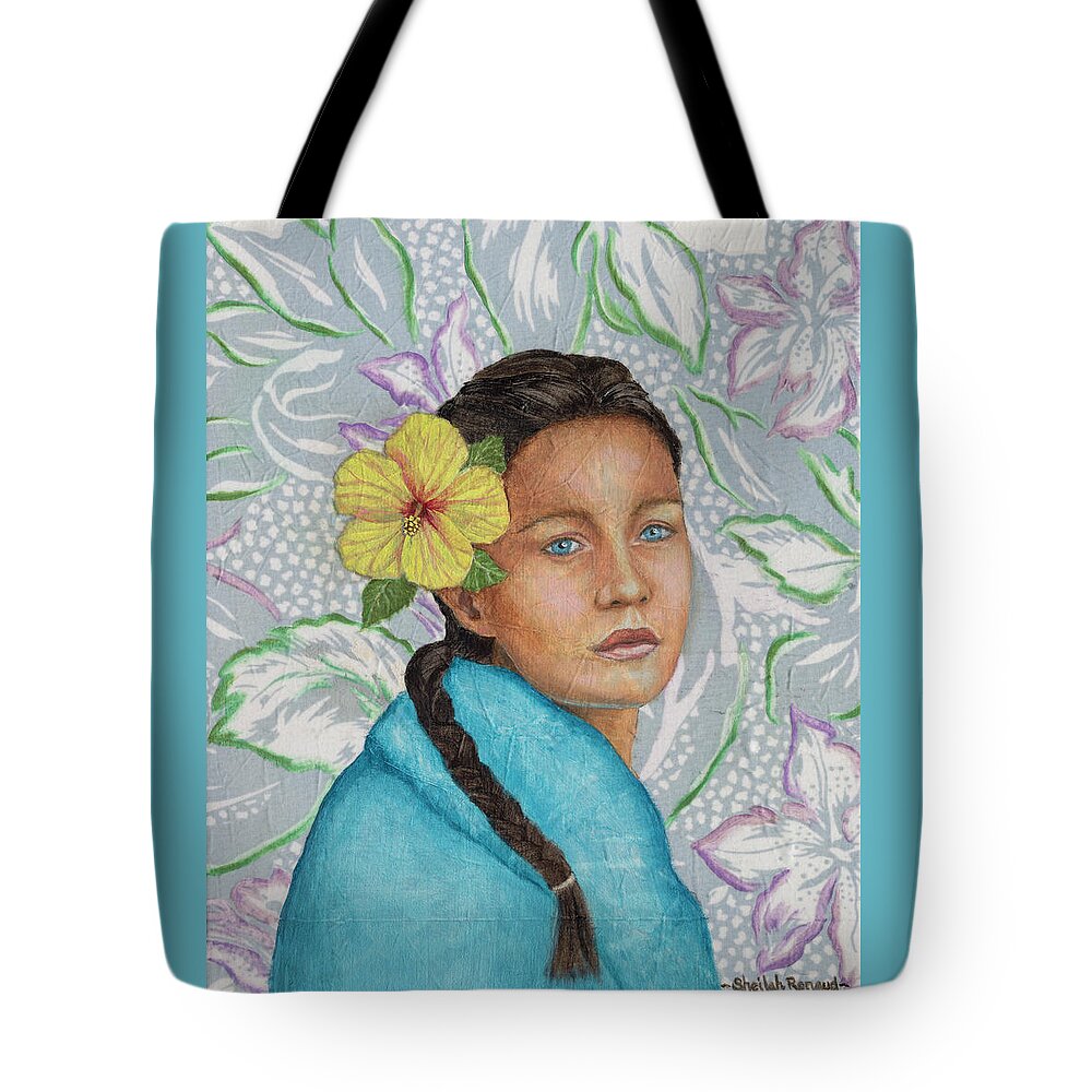 Blue Tote Bag featuring the painting Blue Goddess by Sheilah Renaud