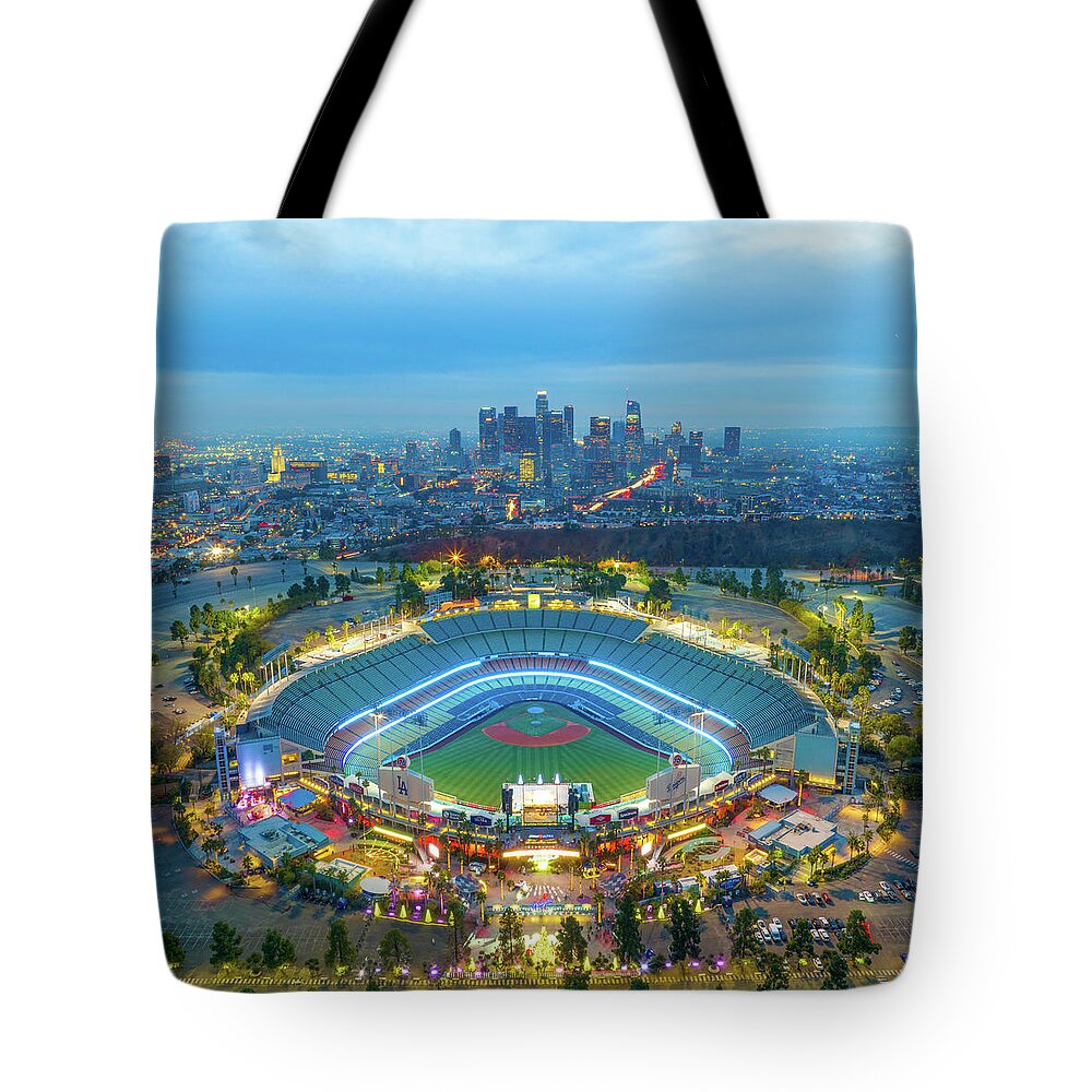 Blue Heaven on Earth aka Dodger Stadium Tote Bag by Josh Fuhrman - Fine Art  America