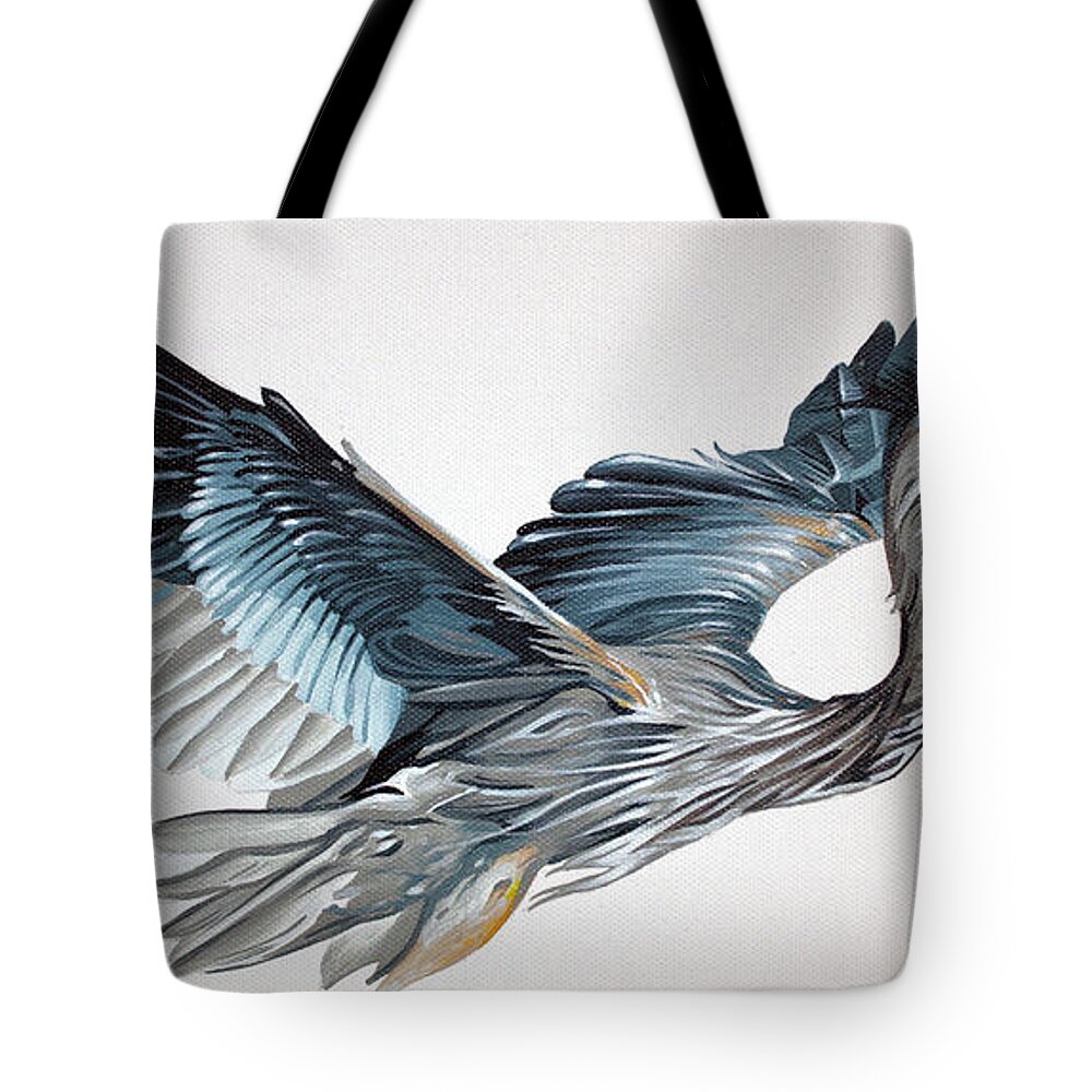  Tote Bag featuring the painting Blue Heron by William Love