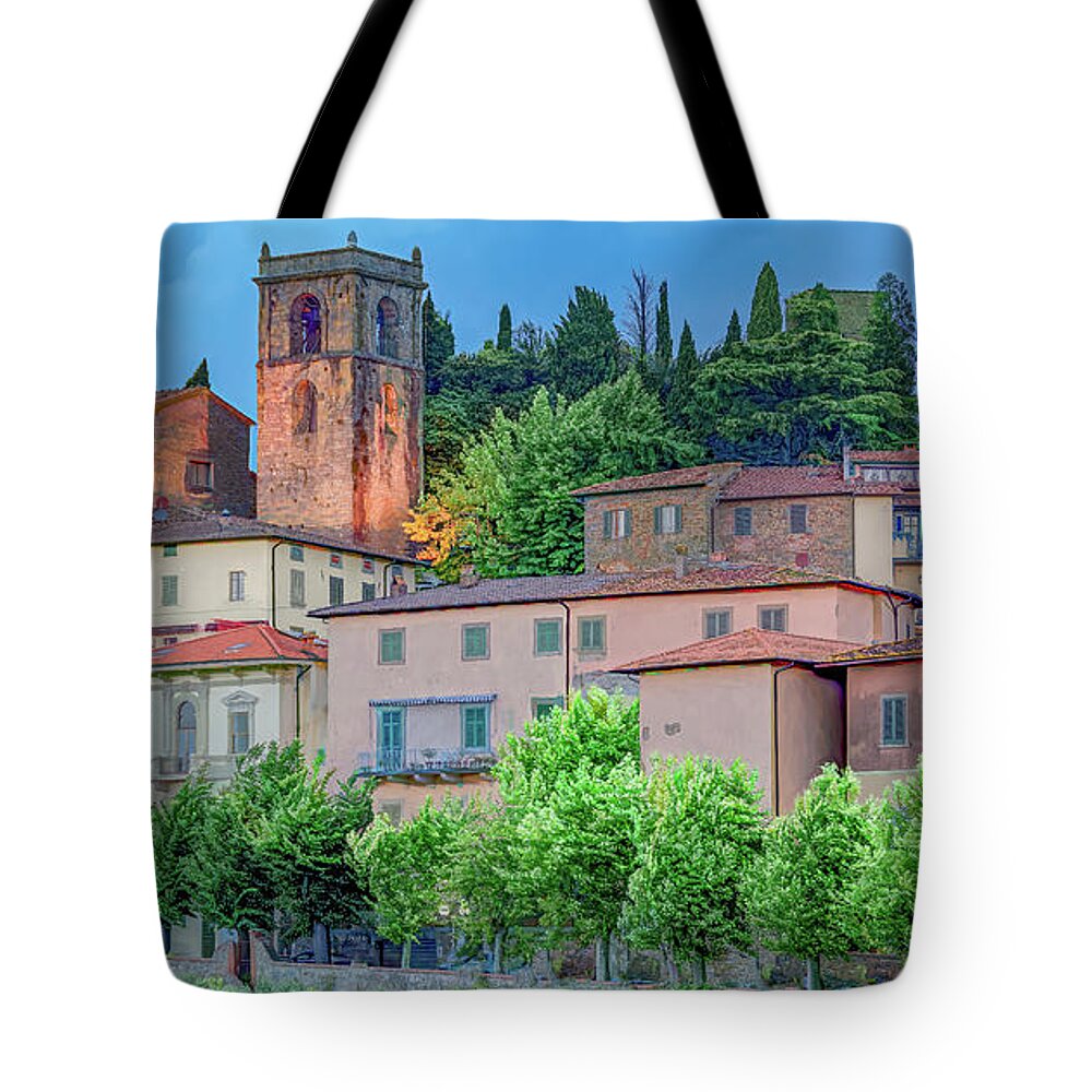 Montecatini Tote Bag featuring the photograph Blue Hour in Montecatini Alto by Marcy Wielfaert