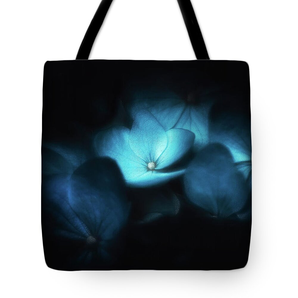 Hydrangeas Tote Bag featuring the photograph Blue hydrangeas by Philippe Sainte-Laudy