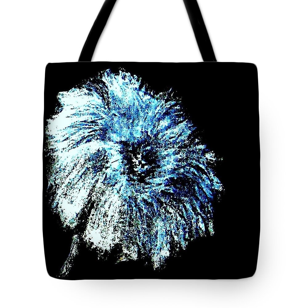 Mum Tote Bag featuring the drawing Blue Mum - unframed version by VIVA Anderson