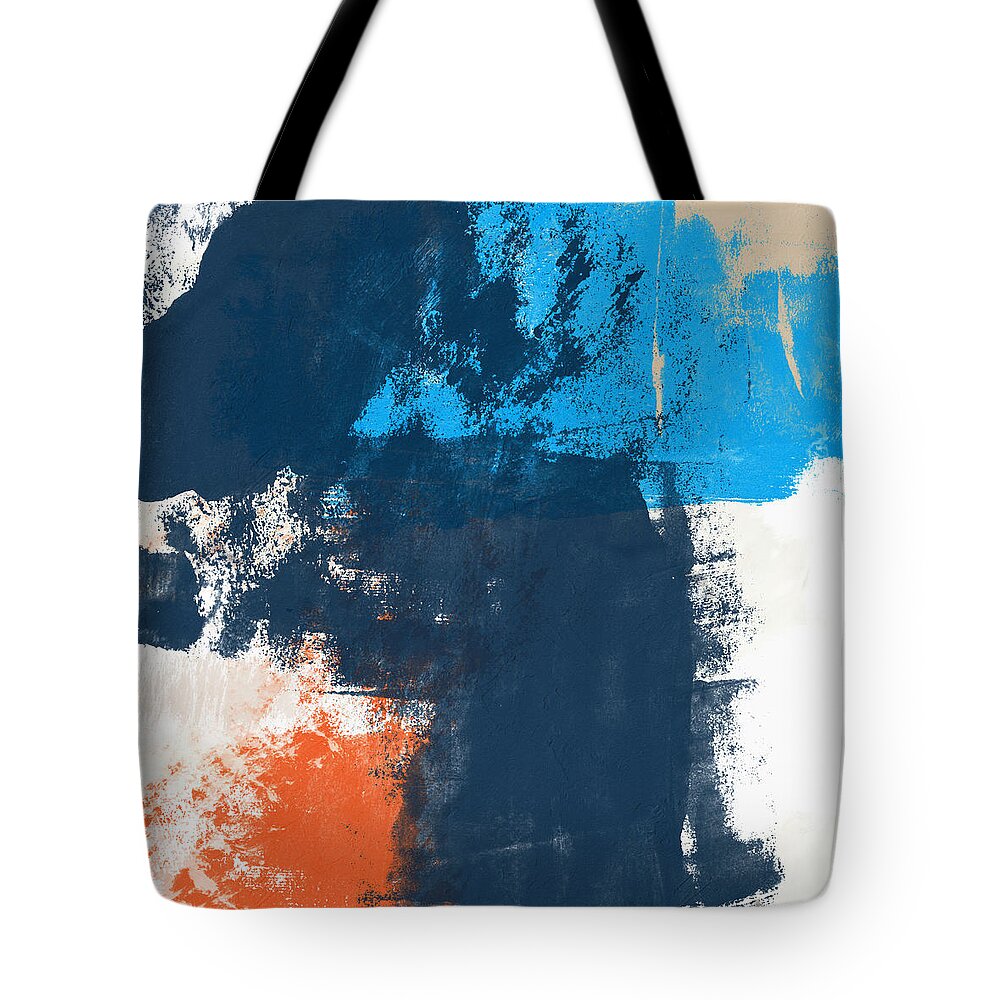 Abstract Tote Bag featuring the mixed media Blue Passage 2- Art by Linda Woods by Linda Woods
