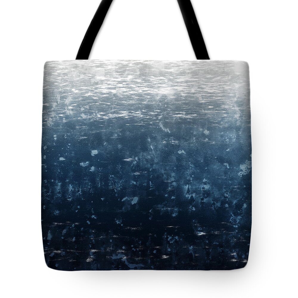 Abstract Tote Bag featuring the mixed media Blue Passage 3- Art by Linda Woods by Linda Woods