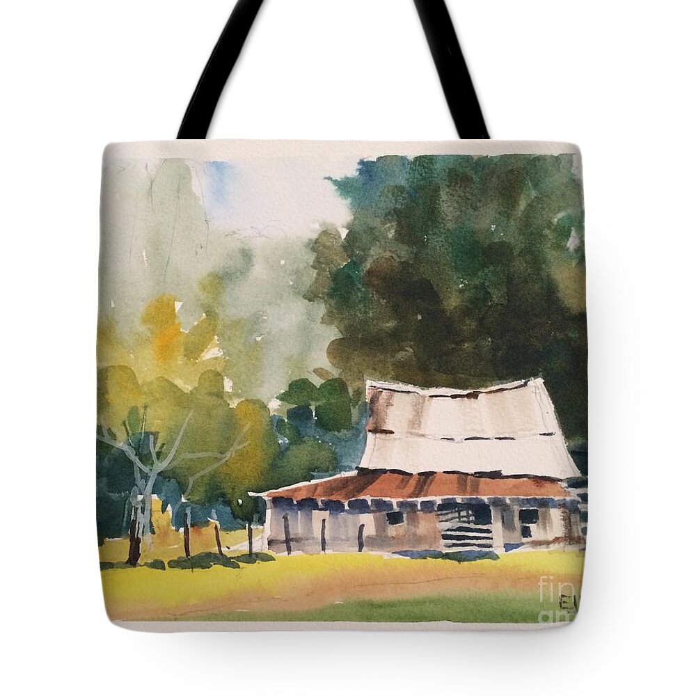 Barn Tote Bag featuring the painting Blue Ridge Barn by Elizabeth Carr