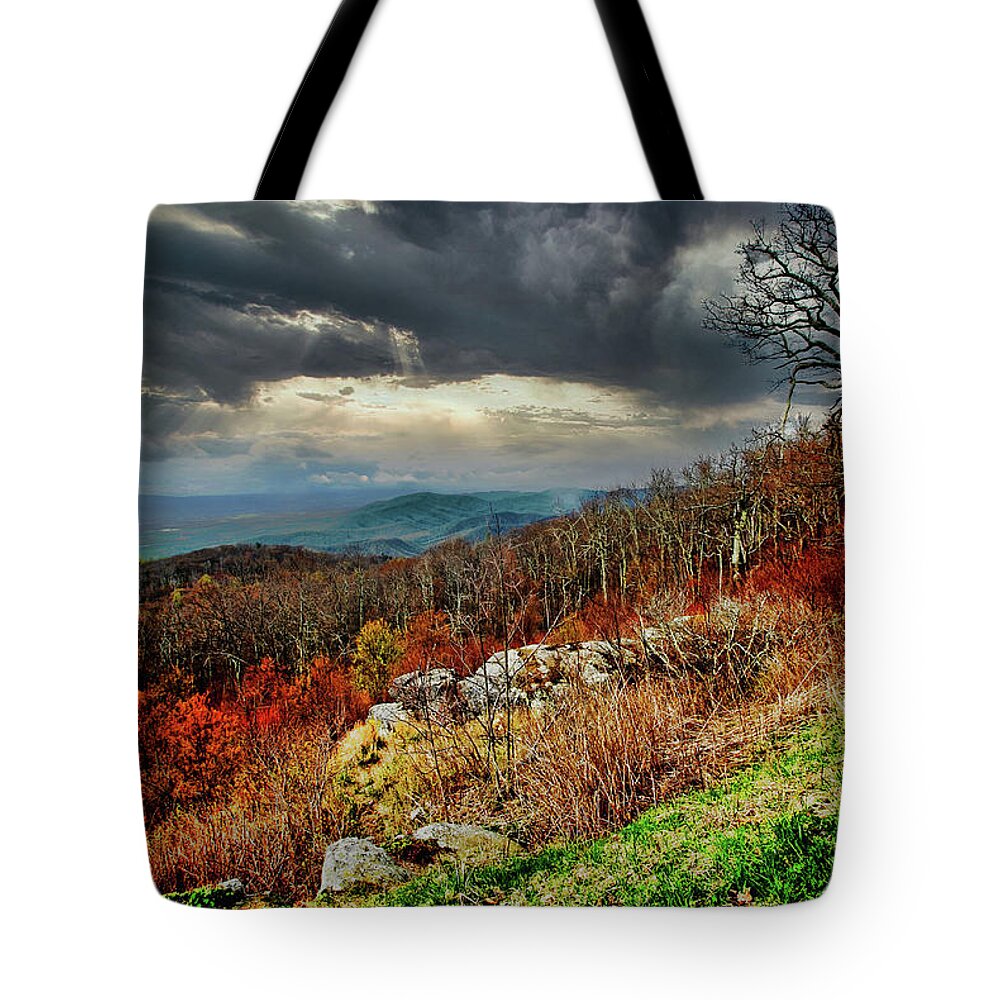 Mountains Tote Bag featuring the photograph Blue Ridge Mountains, early spring by Bill Jonscher