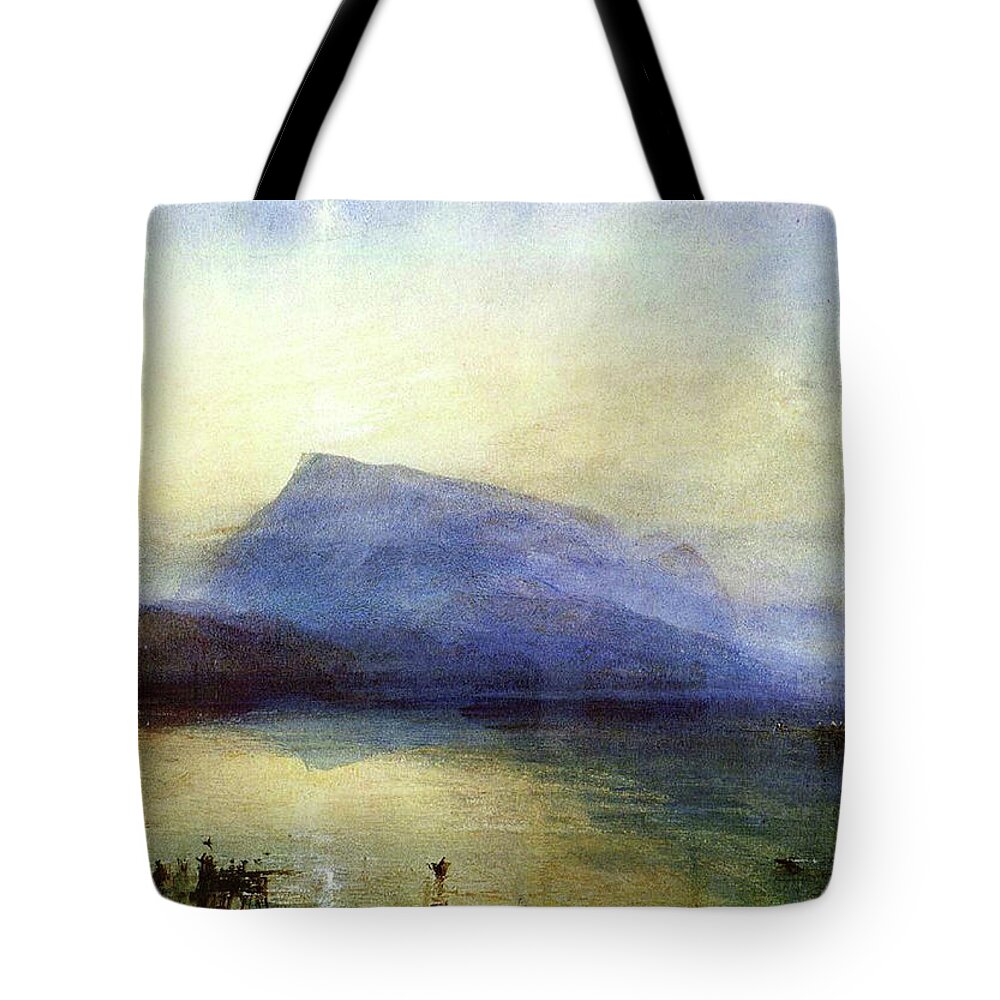 English Tote Bag featuring the painting Blue Rigi by William Truner