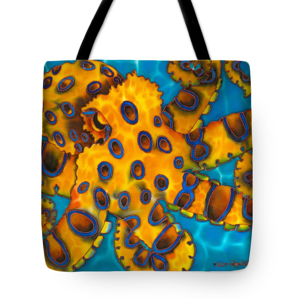 Octopus Tote Bag featuring the painting Blue Ringed Octopust by Daniel Jean-Baptiste