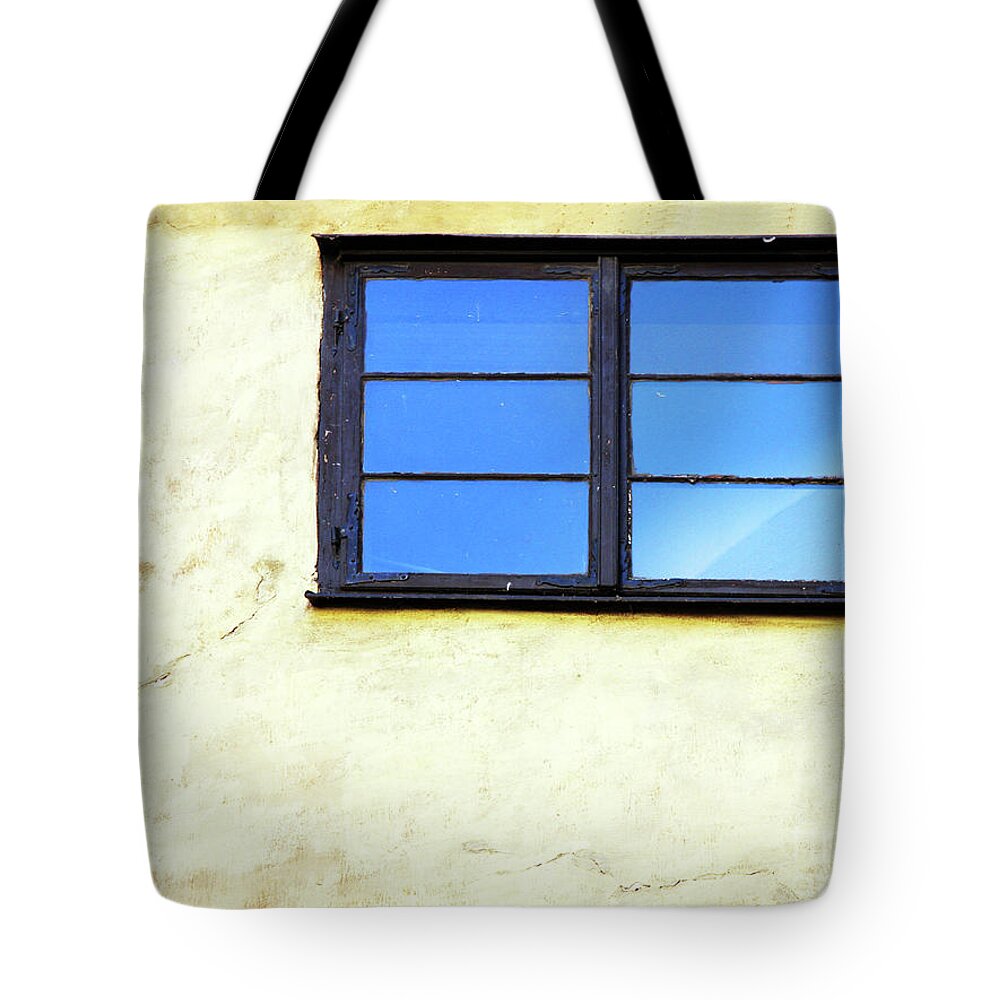 Minimalist Tote Bag featuring the photograph Blue Sky Reflecttions - Cesky Krumlov by Rick Locke - Out of the Corner of My Eye