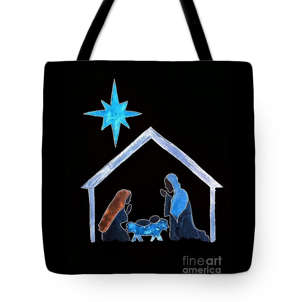 Blue Tote Bag featuring the photograph Blue Star in Black by Munir Alawi