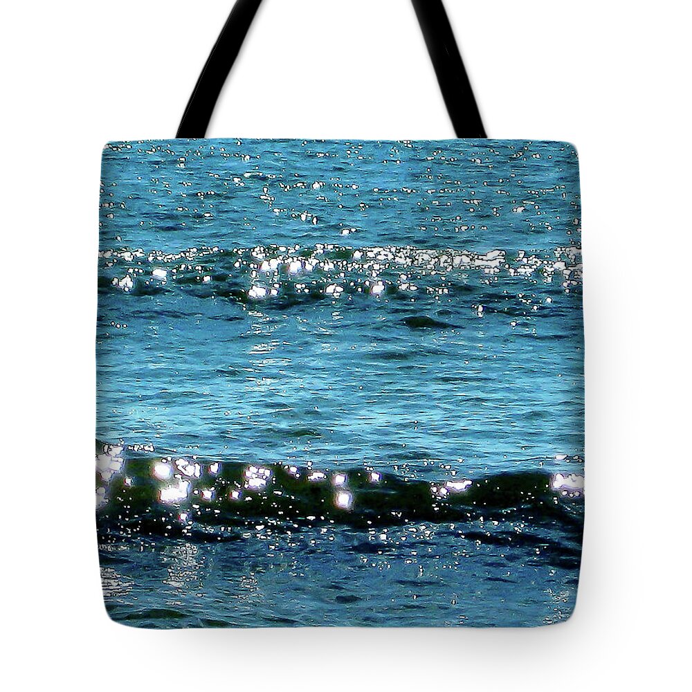  Tote Bag featuring the digital art Blue Twinkles 2 by Cindy Greenstein