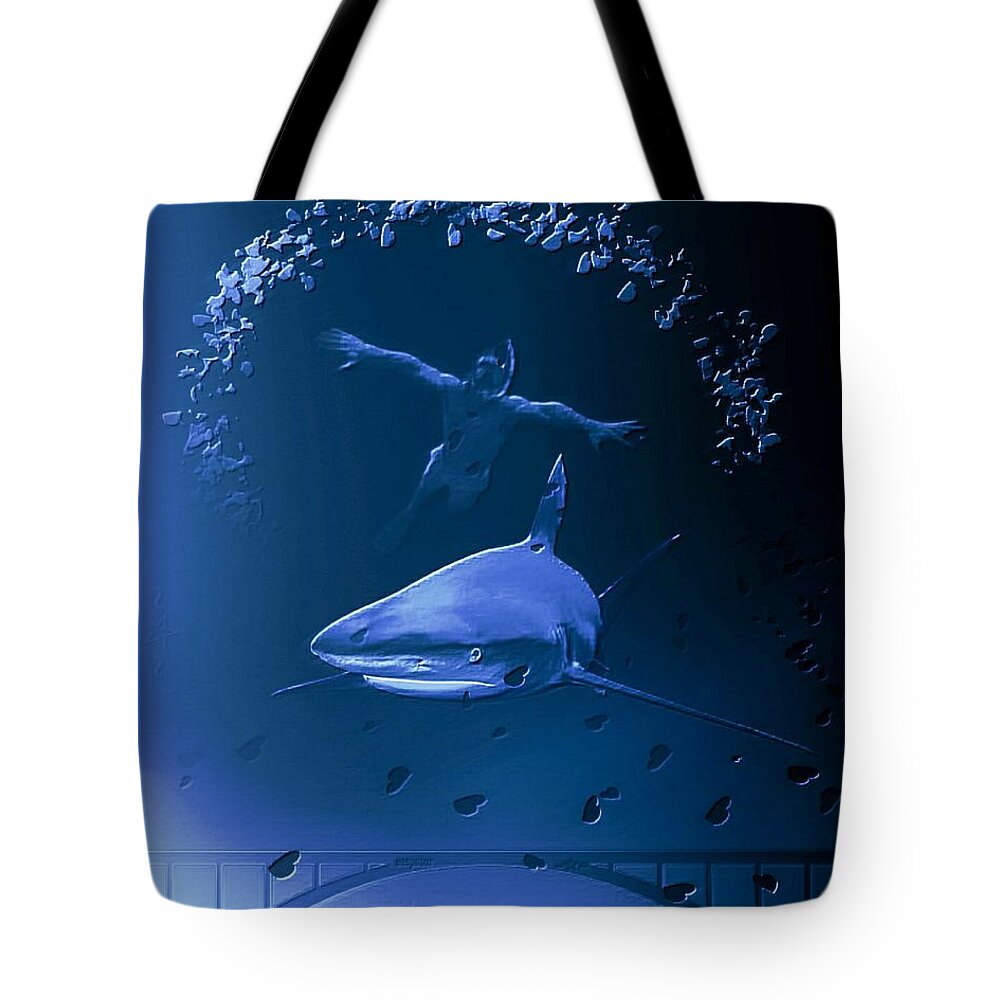 Love Tote Bag featuring the digital art Blue Underwater by Auranatura Art