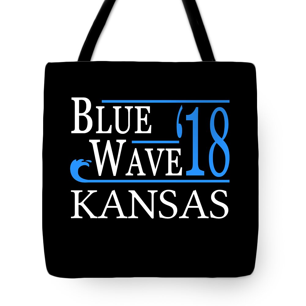 Election Tote Bag featuring the digital art Blue Wave KANSAS Vote Democrat by Flippin Sweet Gear
