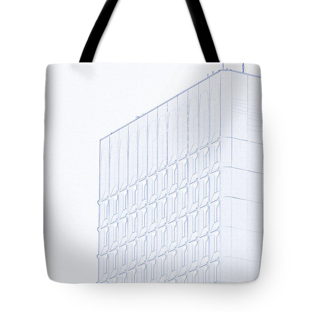 Blueprint Drawing - Abstract Architecture 15 Tote Bag featuring the painting Blueprint Drawing - Abstract Architecture 15 by Celestial Images