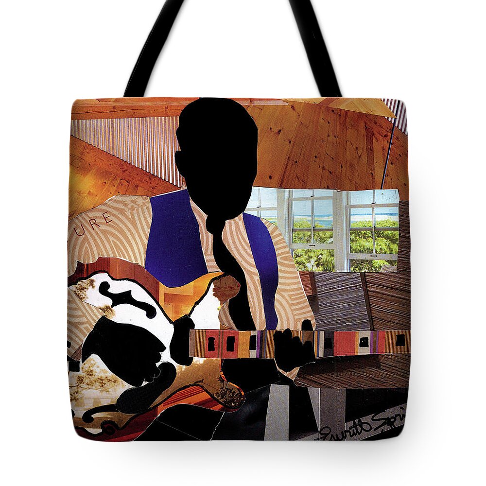 Tote Bag featuring the mixed media Blues Boy by Everett Spruill