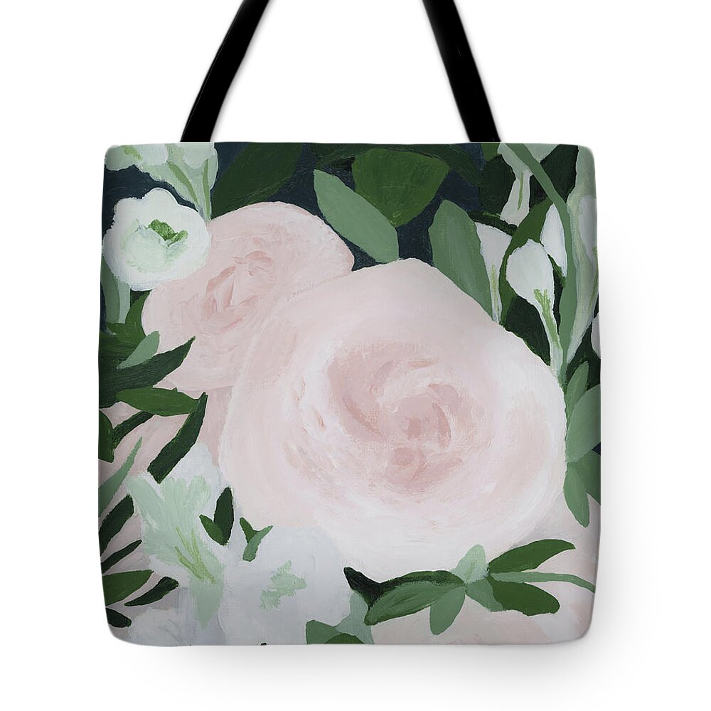 Blush Pink Tote Bag featuring the painting Blush Pink Bouquet by Rachel Elise