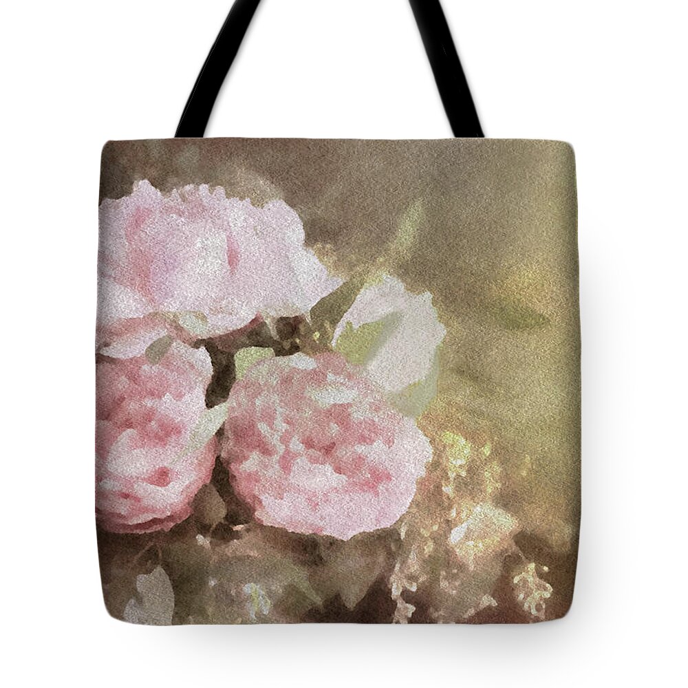 Blush Pink Peonies Tote Bag featuring the digital art Blush Pink Peonies by Susan Maxwell Schmidt