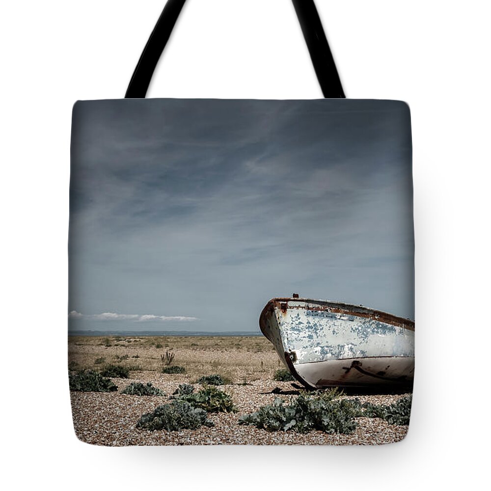 Dungeness Tote Bag featuring the photograph Boat On A Beach by Rick Deacon