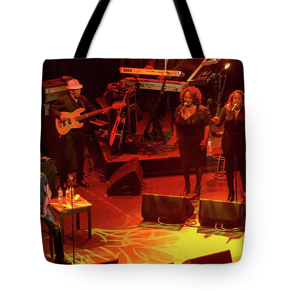 Royal Albert Hall Tote Bag featuring the photograph Bobby Womack in concert at Royal Albert Hall by Andrew Lalchan