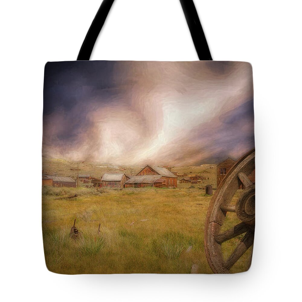 Bodie Tote Bag featuring the mixed media Bodie by Jim Hatch